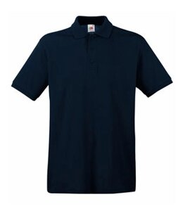 Чоловіча однотонна футболка поло темно-синя 218-AZ