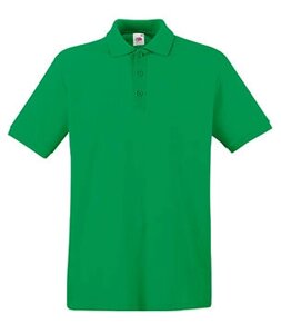 Чоловіча однотонна футболка поло зелена 218-47