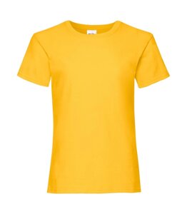 Дитяча футболка однотонна для дівчаток жовта 005-34