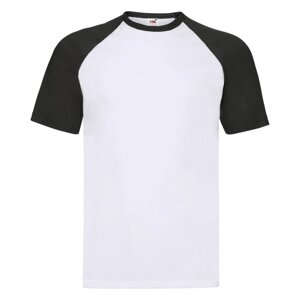 Чоловіча футболка з кольоровими рукавами біло-чорна 026-TH