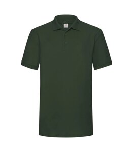 Чоловіча футболка поло темно-зелена щільна 204-38