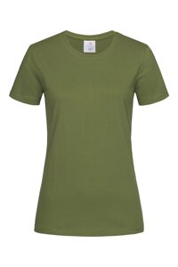 Жіноча футболка бавовна олива Classic Women