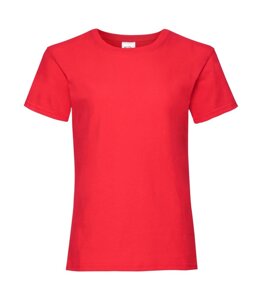 Дитяча футболка однотонна для дівчаток червона 005-40