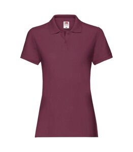 Женская футболка поло хлопок бордовая 030-41