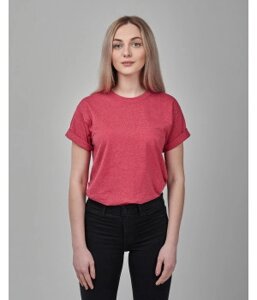 Жіноча футболка оверсайз червона меланж 1036 ВН