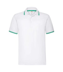 Чоловіча футболка поло з смужками біла 032-WK
