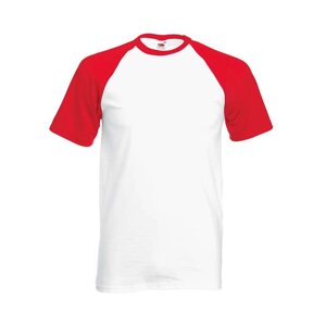 Чоловіча футболка з кольоровими рукавами біло-червона 026-WM