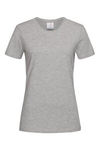 Жіноча футболка бавовна світло сіра Classic Women