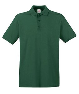 Чоловіча однотонна футболка поло темно-зелена 218-38