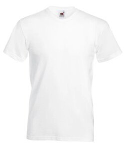 Мужская футболка с V-образным вырезом белая 066-30