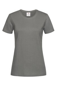Жіноча футболка бавовна сіра Classic Women