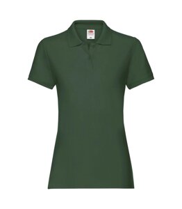 Женская футболка поло хлопок темно-зеленая 030-38