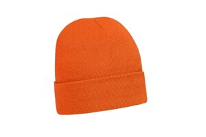 В'язана шапка з відворотом помаранчева Toque
