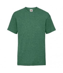 Детская футболка однотонная зеленая меланж 033-RX