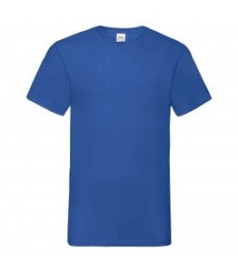 Мужская футболка с V-образным вырезом синяя 066-51