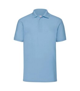 Чоловіча однотонна футболка поло блакитна 402-YT