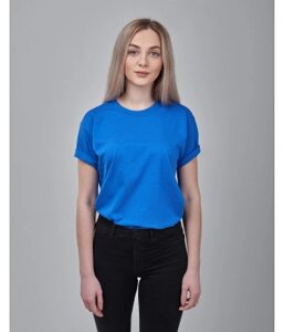 Женская футболка оверсайз синяя 1036-51 в Харьковской области от компании Интернет-магазин молодежной одежды "Bagsmen"