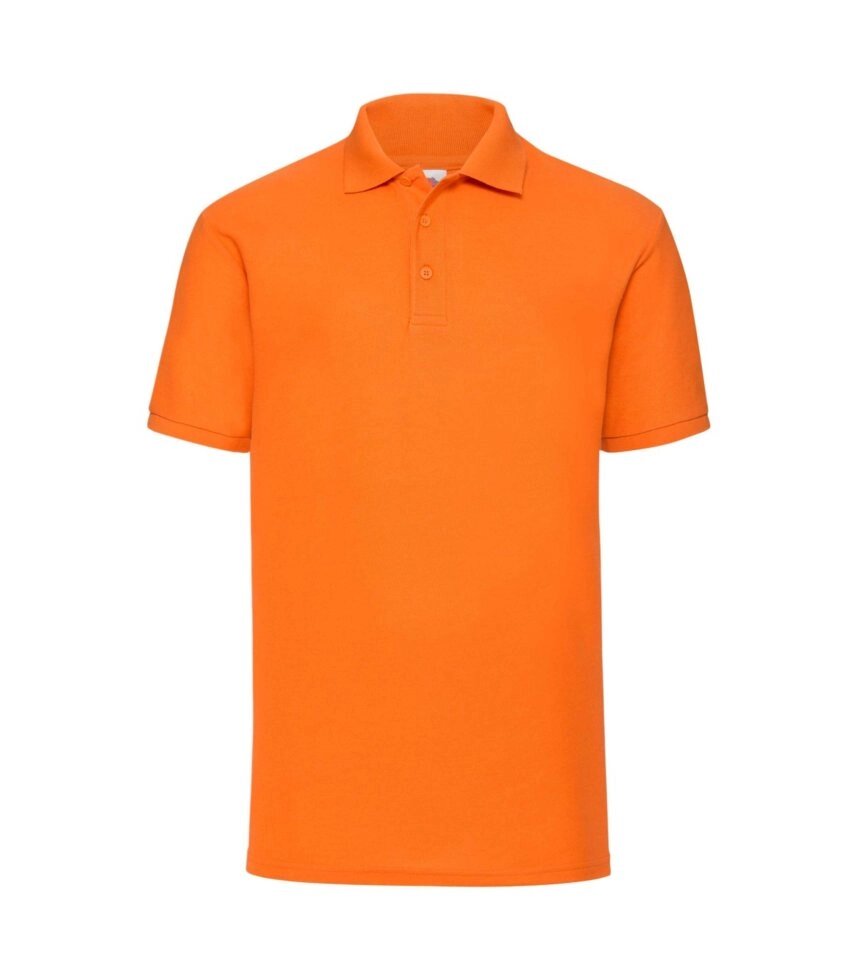 Чоловіча однотонна футболка поло помаранчева 402-44 - розпродаж
