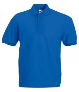 Чоловіча однотонна футболка поло синя 402-51