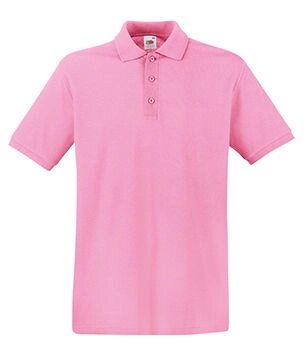 Чоловіча однотонна футболка поло рожева 218-52 - розпродаж