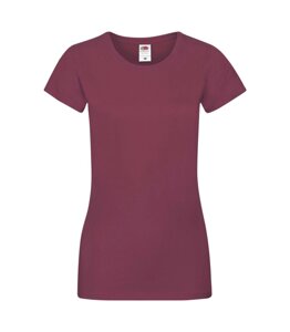 Жіноча футболка однотонна бордова 414-41