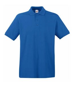 Чоловіча однотонна футболка поло синя 218-51