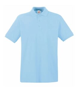 Чоловіча однотонна футболка поло блакитна 218-YT
