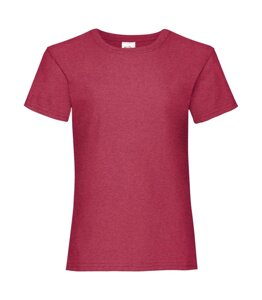 Дитяча футболка для дівчаток червона меланж 005-VH