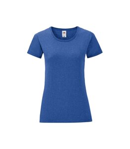 Жіноча футболка однотонна синя меланж 432-R6