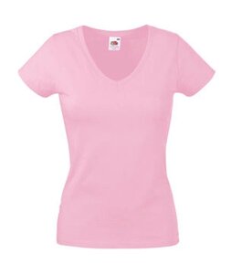 Женская футболка с V-образным вырезом розовая 398-52