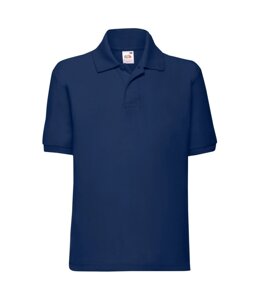 Дитяча футболка поло однотонна темно синя 417-32