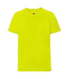 Дитяча спортивна футболка однотонна яскраво-жовта 013-XK