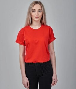 Жіноча футболка оверсайз червона 1036-40
