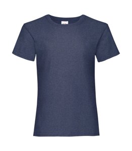 Дитяча футболка для дівчаток темно-синя меланж 005-VF