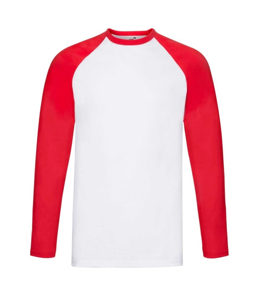 Чоловіча футболка з довгим рукавом червона 028-wM - знижка