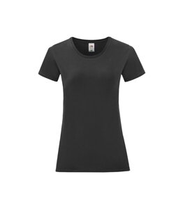 Жіноча футболка однотонна чорна 432-36