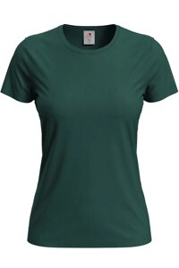 Жіноча футболка бавовна темно зелена Classic Women