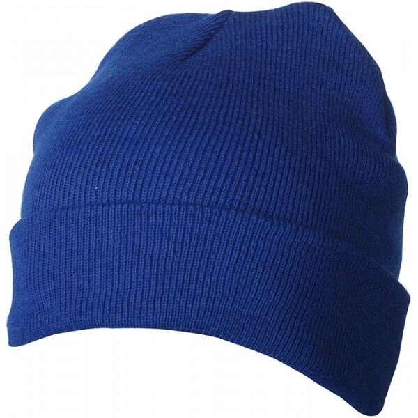 В&#039;язана шапка з відворотом синя 7551-51 - Інтернет-магазин молодіжного одягу &quot;Bagsmen&quot;