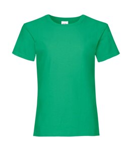Дитяча футболка однотонна для дівчаток зелена 005-47