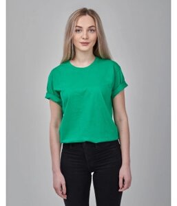 Женская футболка оверсайз зеленая 1036-47 в Харьковской области от компании Интернет-магазин молодежной одежды "Bagsmen"