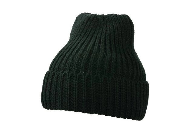 В'язана шапка унісекс з відворотом на підкладці чорна 7937-36 від компанії Інтернет-магазин молодіжного одягу "Bagsmen" - фото 1