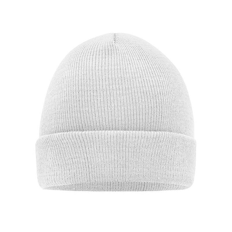 В'язана шапка з відворотом біла 7500-30 від компанії Інтернет-магазин молодіжного одягу "Bagsmen" - фото 1