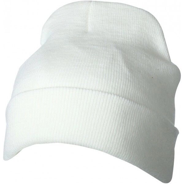 В'язана шапка з відворотом біла 7551-30 від компанії Інтернет-магазин молодіжного одягу "Bagsmen" - фото 1