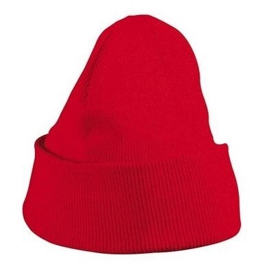 В'язана шапка з відворотом червона 7500-40 від компанії Інтернет-магазин молодіжного одягу "Bagsmen" - фото 1