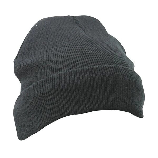 В'язана шапка з відворотом чорна 7551-36 від компанії Інтернет-магазин молодіжного одягу "Bagsmen" - фото 1