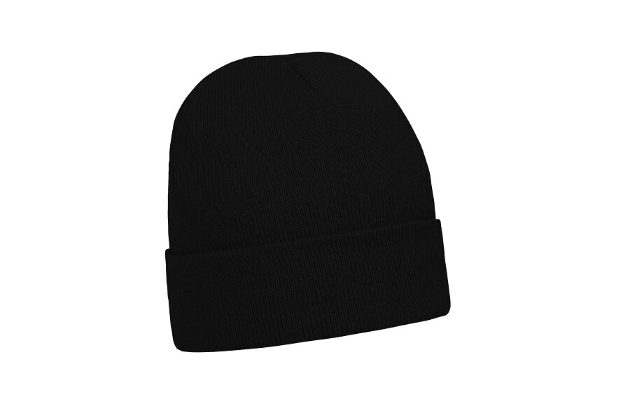 В'язана шапка з відворотом чорна Toque від компанії Інтернет-магазин молодіжного одягу "Bagsmen" - фото 1
