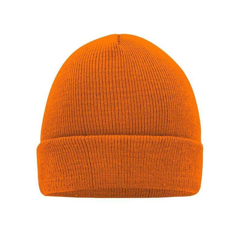 В'язана шапка з відворотом помаранчева 7500-44 від компанії Інтернет-магазин молодіжного одягу "Bagsmen" - фото 1
