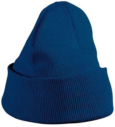 В'язана шапка з відворотом темно синя 7500-32 від компанії Інтернет-магазин молодіжного одягу "Bagsmen" - фото 1