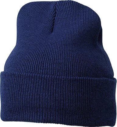 В'язана шапка з відворотом темно-синя 7500-АЗ від компанії Інтернет-магазин молодіжного одягу "Bagsmen" - фото 1