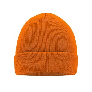 В'язана шапка з відворотом помаранчева 7500-44